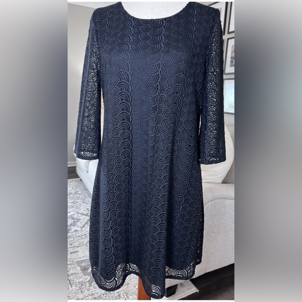 Diane Von Furstenberg Black Lined Martina Lace Dress Size 8